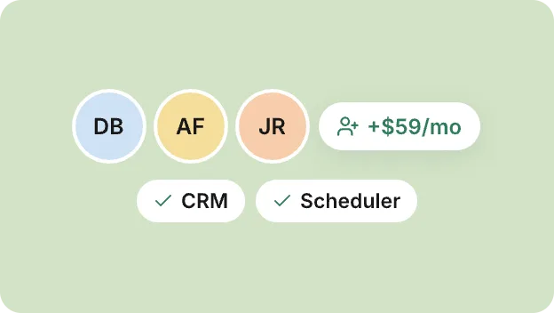 Three inspectors on one account, extra inspectors at $59 a month, CRM and scheduler included