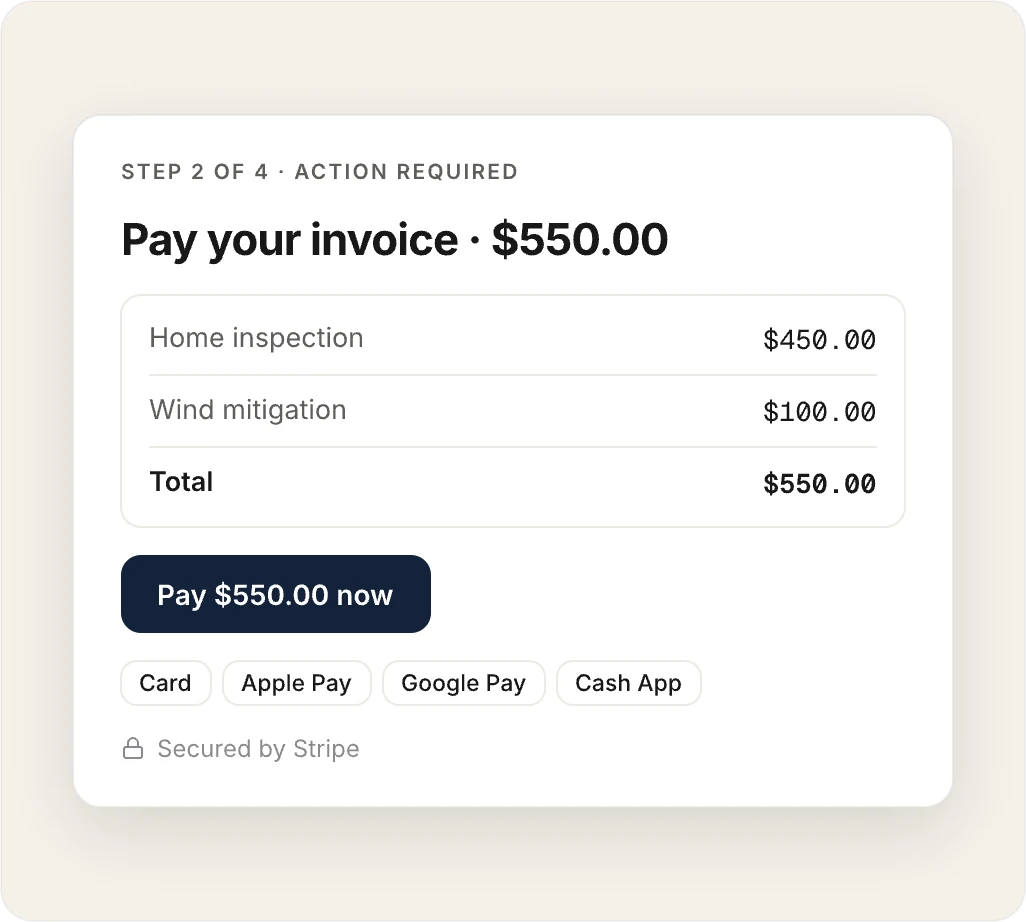 A paid invoice in the client portal