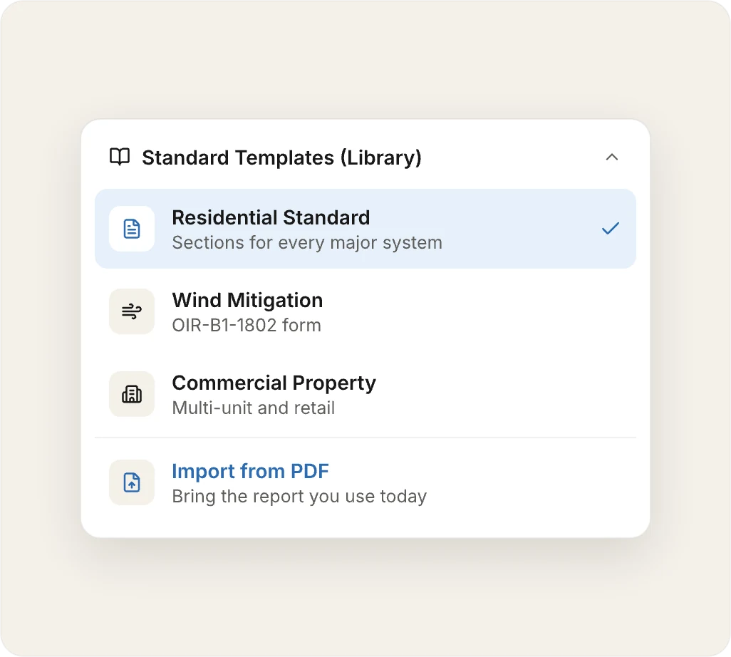 Importing a report from PDF