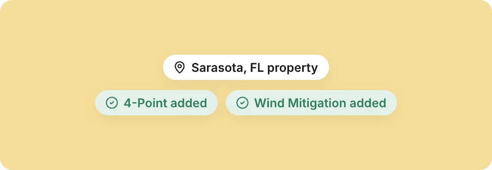 A Florida property with the 4-Point and Wind Mitigation forms added